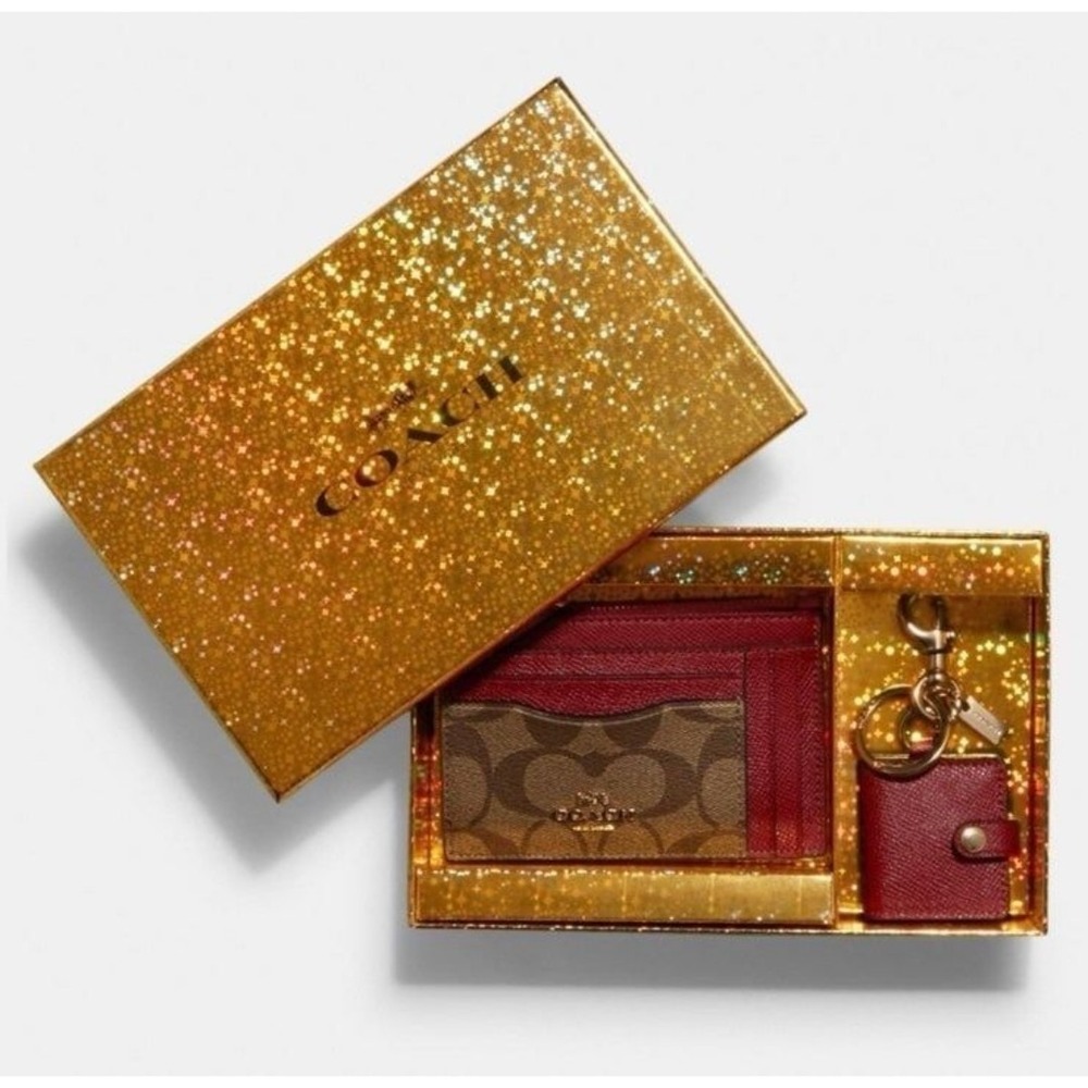 COACH Signature ID Case & Photo Keychain IN‎ GIFT BOX NWT
